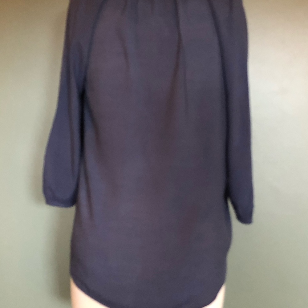 🌎 EUC! BOHO BLUE EMBROIDERED TOP - Picture 5 of 7